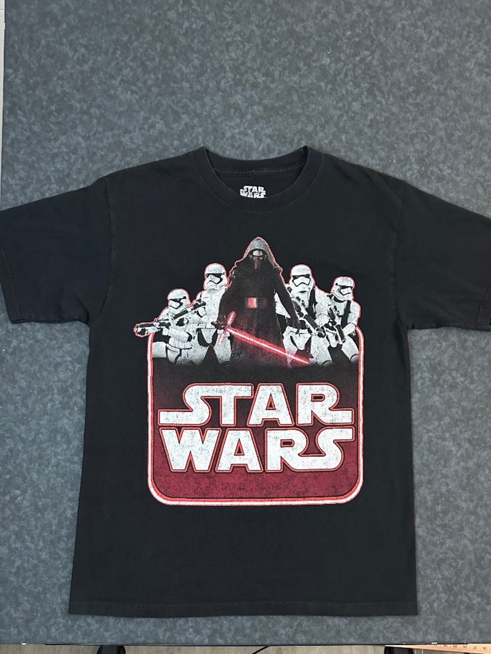 Star Wars Kylo Ren and Stormtroopers Graphic Black T Shirt Size Medium